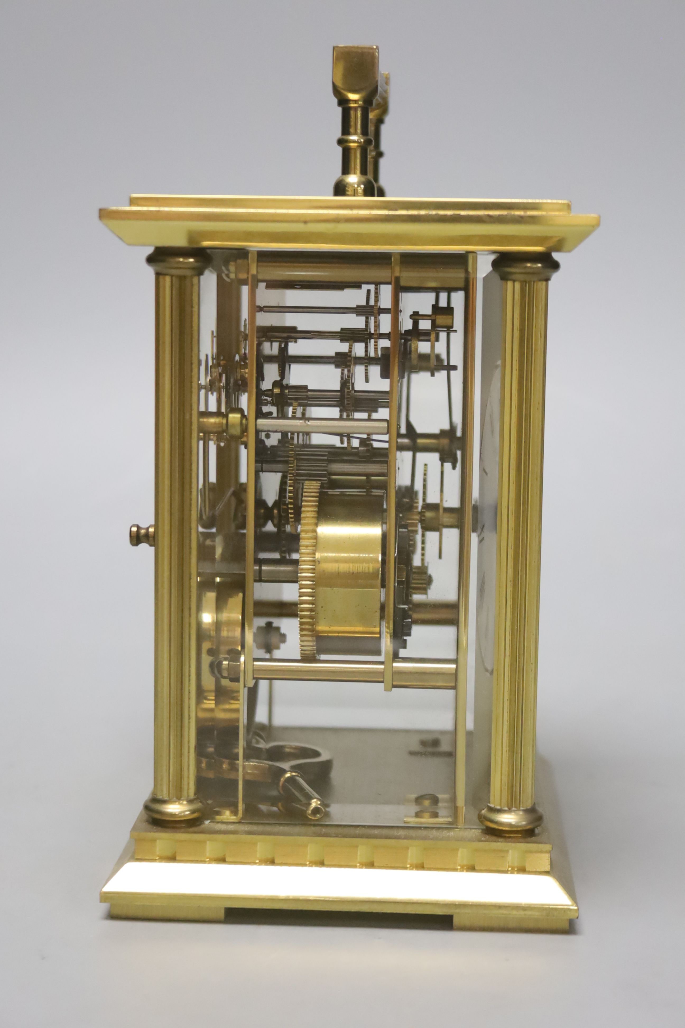 A Phaeton by Acctim brass carriage clock, height 19cm